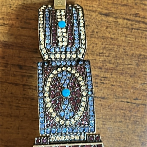 Jules Jurgensen Brass Tone Ladies Rhinestone Jeweled Bracelet Watch NEW BATTERY - Picture 7 of 17